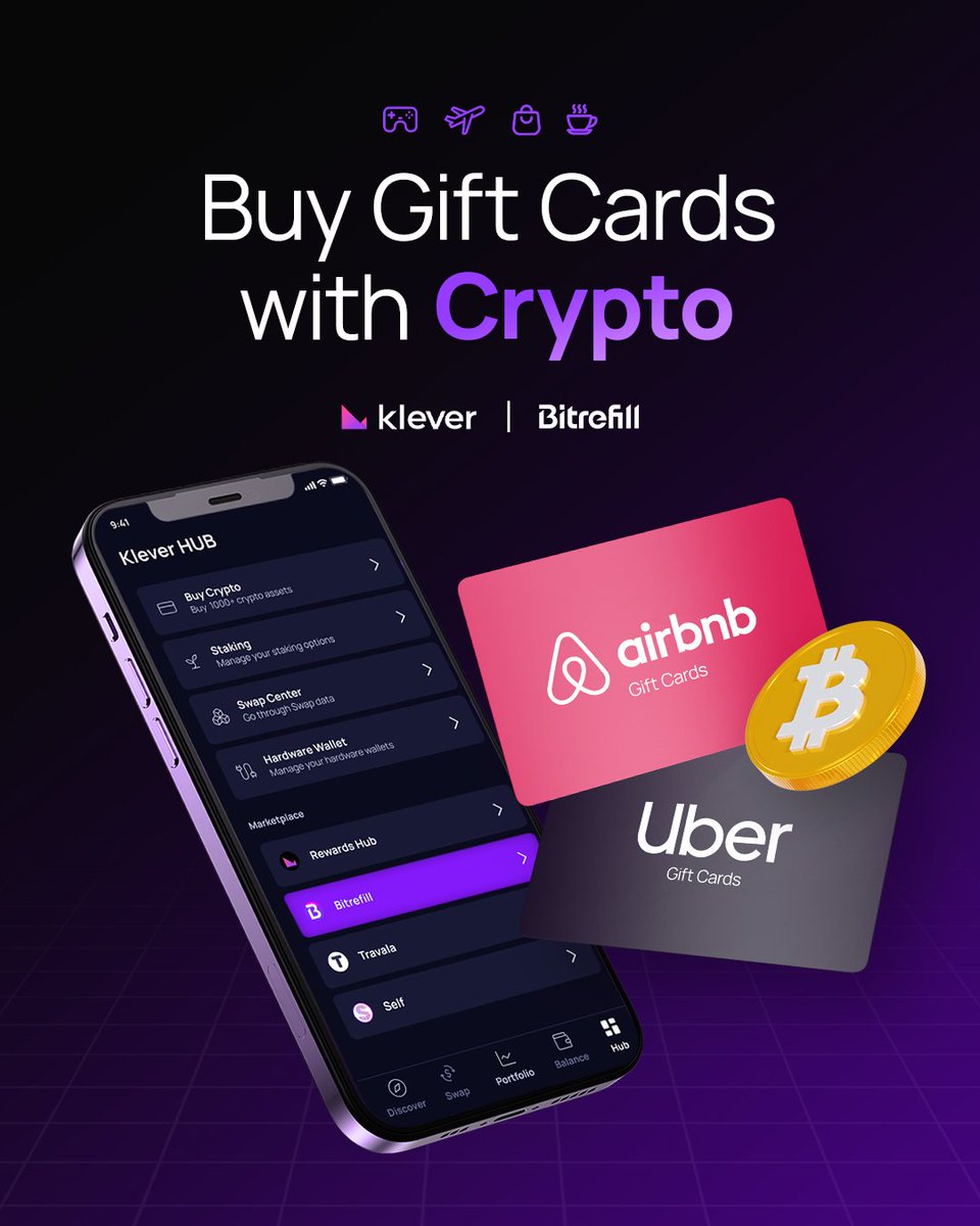 klever_io's tweet image. Use Bitrefill in the Marketplace to buy gift cards for food, travel, games, and more.
Your crypto, your lifestyle. All in one place.
#KleverWallet #Bitrefill #CryptoInOneApp #AllInOne