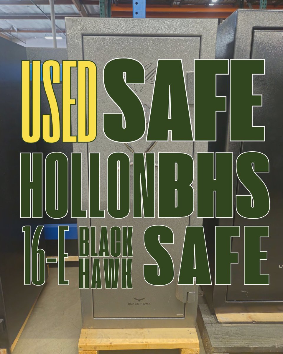 📢Used Safe Spotlight
A Hollon Black Hawk BHS-16E. It may have taken a bump in shipping, but make no mistake this safe still means business. 
With 10-gauge steel construction, a 90-minute fire rating, EMP-rated Spartan lock, and enough space for 16 long guns,
💰$1,499 -Sold as-is