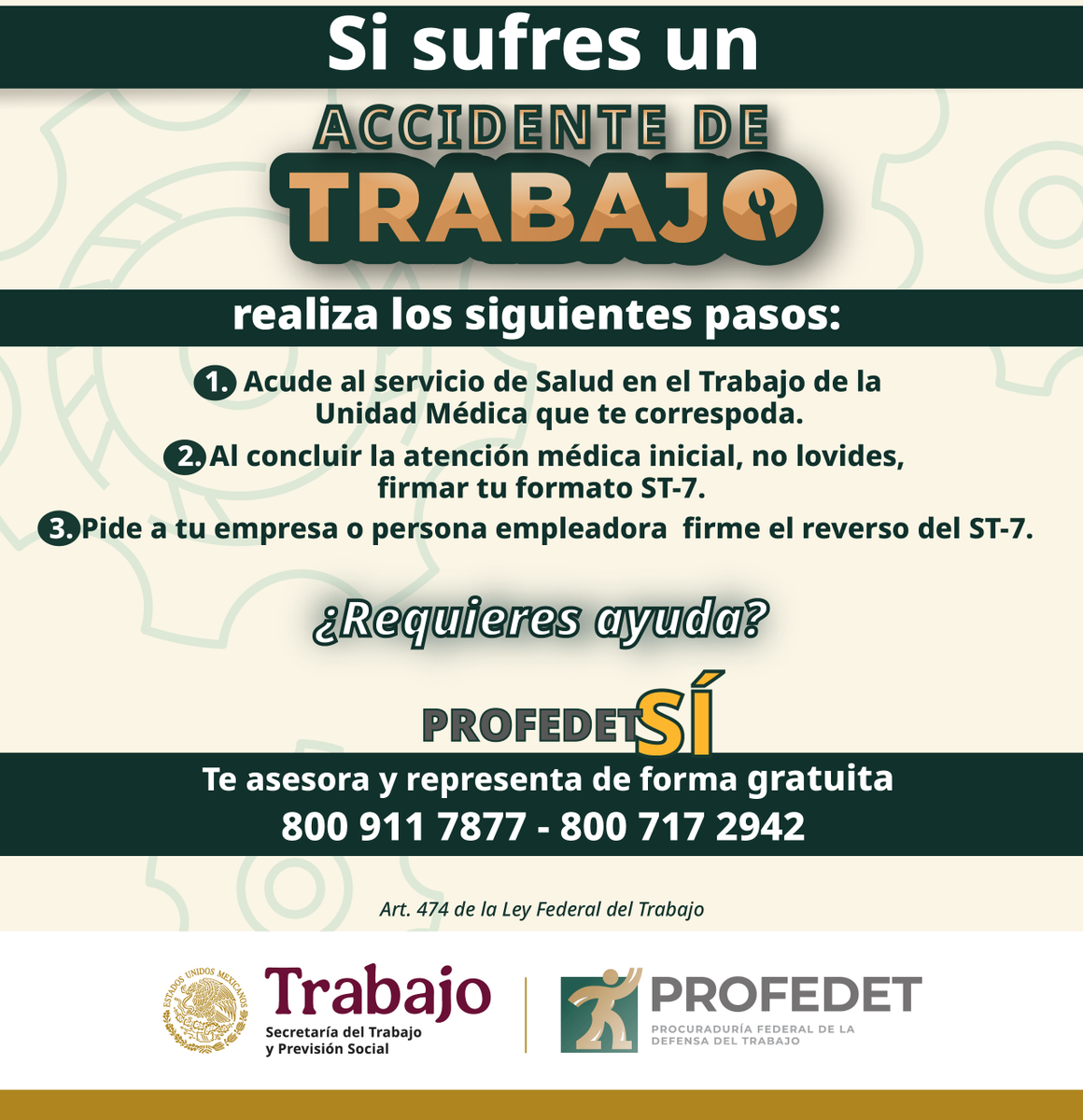PROFEDET's tweet photo. ❌No te confíes!
🚨¡Los #AccidentesDeTrabajo pueden suceder en cualquier momento.
👇 En #PROFEDETSÍ te decimos qué hacer ante estos percances.
😀¡Llámanos!
📞079, línea del Gobierno de México https://t.co/VbCyfaZfk8