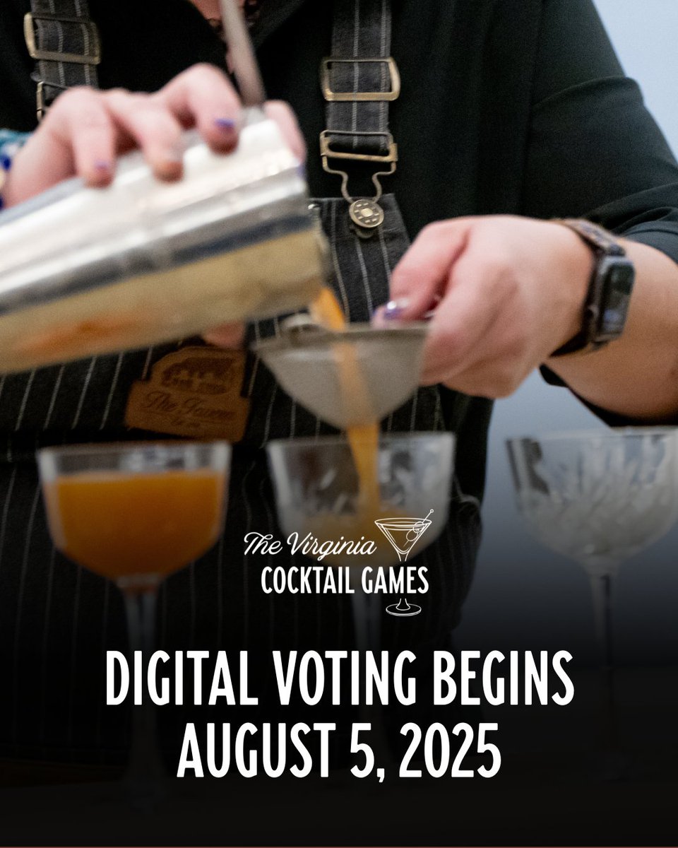 Only 15 days until the 2025 Virginia Cocktail Games begin! 🎉🍸 Our competitors are busy perfecting their recipes and preparing for the big kickoff.

We can't wait to reveal the talented bartenders behind this year's competition!