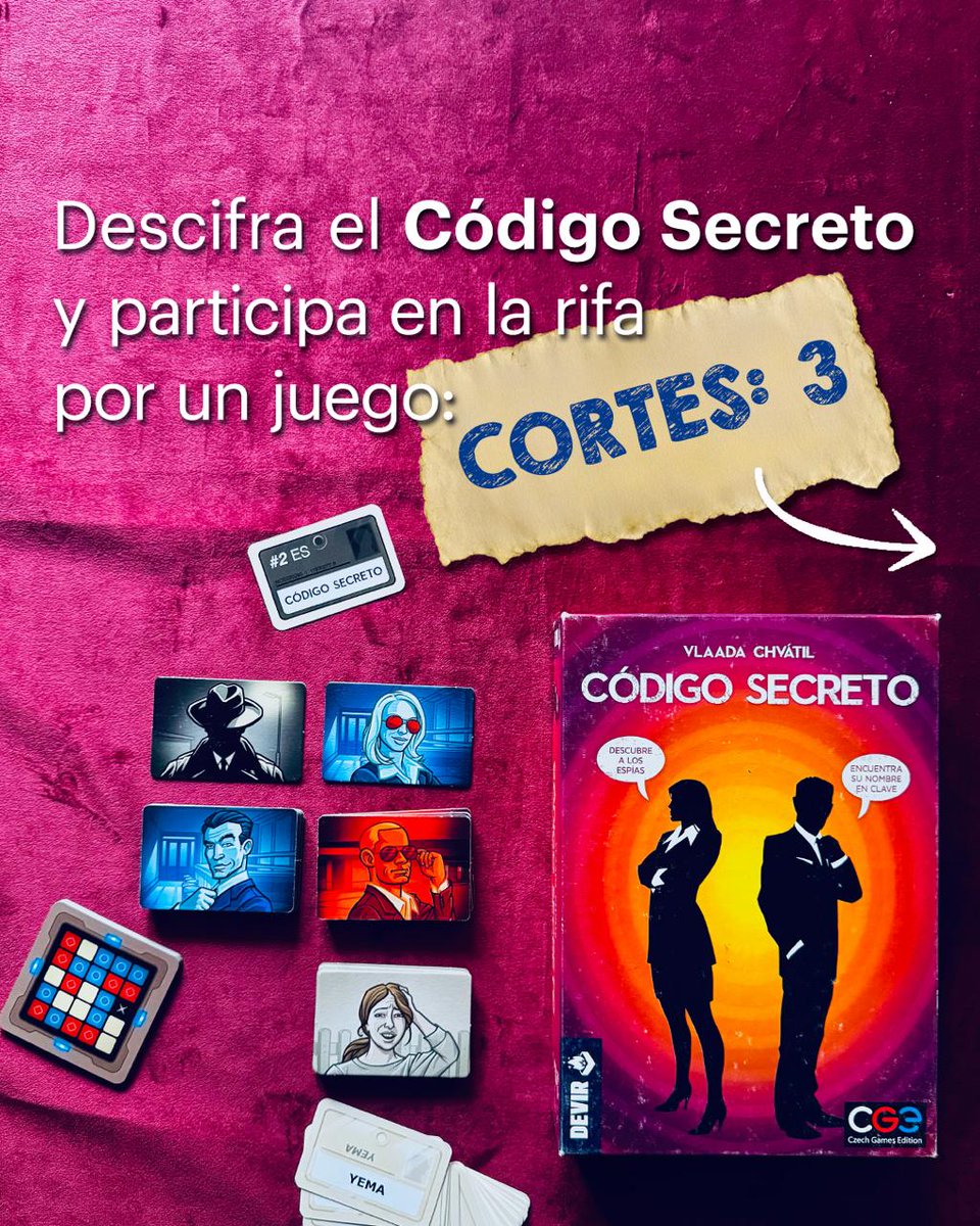🕵️‍♀️ ¡Pon a prueba tu astucia y gana un Código Secreto, adivinando correctamente el código! 📷 

📷 Ve a nuestro post en Instagram y participa.   

📷El ganador debe de seguirnos. El sorteo cierra mañana a las 6:00 p.m. 📷 2️⃣⏰
