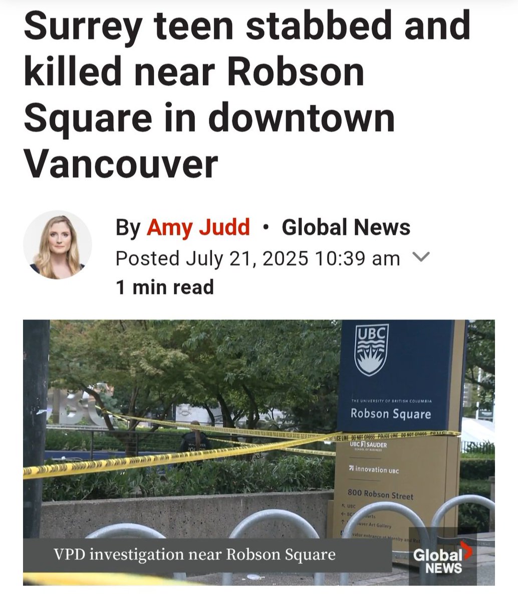 elenoresturko's tweet image. I am saddened to hear that a young teen from Surrey was killed in Vancouver over the weekend. My condolences to his family and friends.
Anyone with information is encouraged to contact the Vancouver Police.
globalnews.ca/news/11296660/…