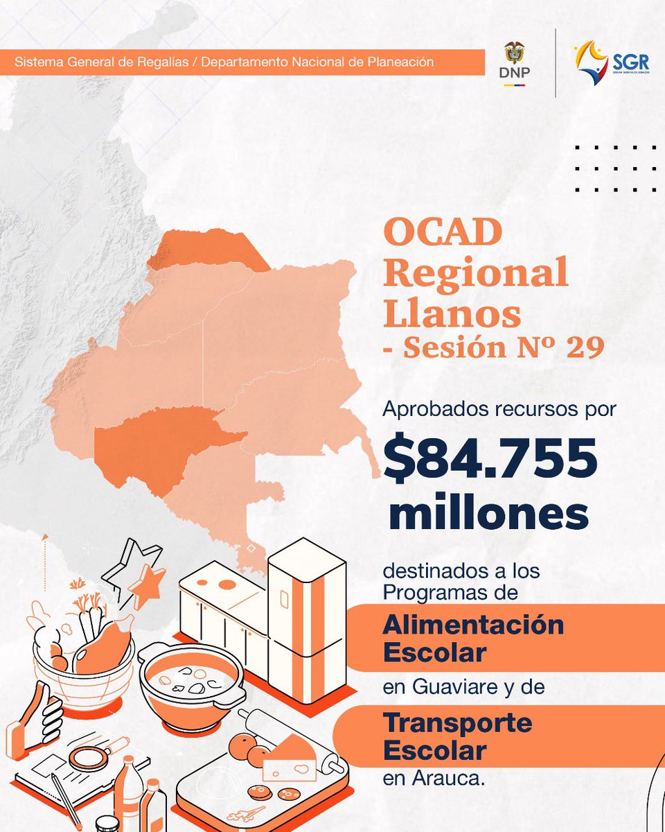 Regalias_gov (@regalias_gov) on Twitter photo 🚸 El gobierno del presidente <a href="/petrogustavo/">Gustavo Petro</a> le apuesta a la permanencia escolar de la infancia y adolescencia con las #Regalías
📌El OCAD Regional Llanos, en su sesión 29, aprobó más de $84.755 millones de la Asignación para la Inversión Regional – AIR 40% del Sistema General de 🚸 El gobierno del presidente <a href="/petrogustavo/">Gustavo Petro</a> le apuesta a la permanencia escolar de la infancia y adolescencia con las #Regalías
📌El OCAD Regional Llanos, en su sesión 29, aprobó más de $84.755 millones de la Asignación para la Inversión Regional – AIR 40% del Sistema General de
