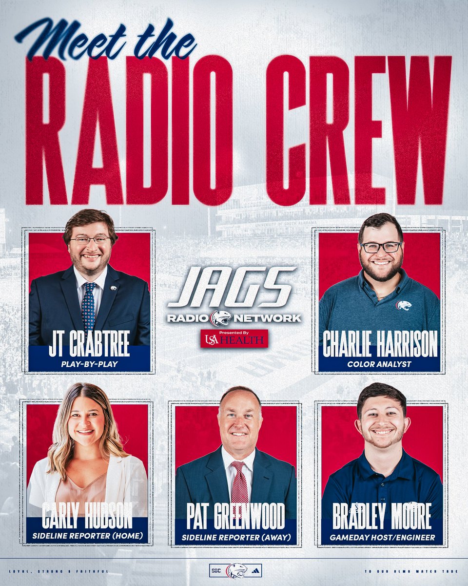 SouthAlabamaFB's tweet image. Your 2025 @JagsRN crew!
@JTCrabtreeUSA
@CharlieHar20409
@patg_gojags
@CarlyBraggTV
@BradleyMoore16