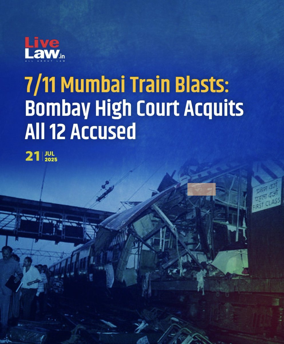ashoswai's tweet image. 12 Muslims were branded as terrorists and were kept in Indian jail for almost two decades, now the High Court says they are innocent. Who will give them back their twenty years of life?
