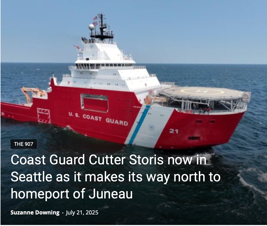 MustReadAlaska's tweet image. New icebreaker still moored in Seattle, but will be heading north in a few days to its new homeport. mustreadalaska.com/coast-guard-cu…