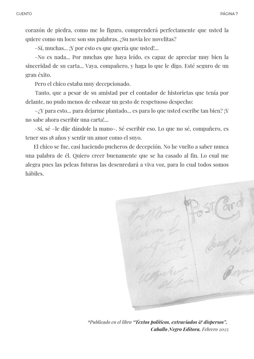 🔥 Novedades 🔥

📌Nuestro quinto número incluye un cuento del gran HORACIO QUIROGA, llamado "Una carta de amor", del libro "Textos políticos, extraviados &amp; dispersos" (2025)
publicado por Caballo Negro Editora <a href="/caballonegro_/">caballonegroeditora</a>