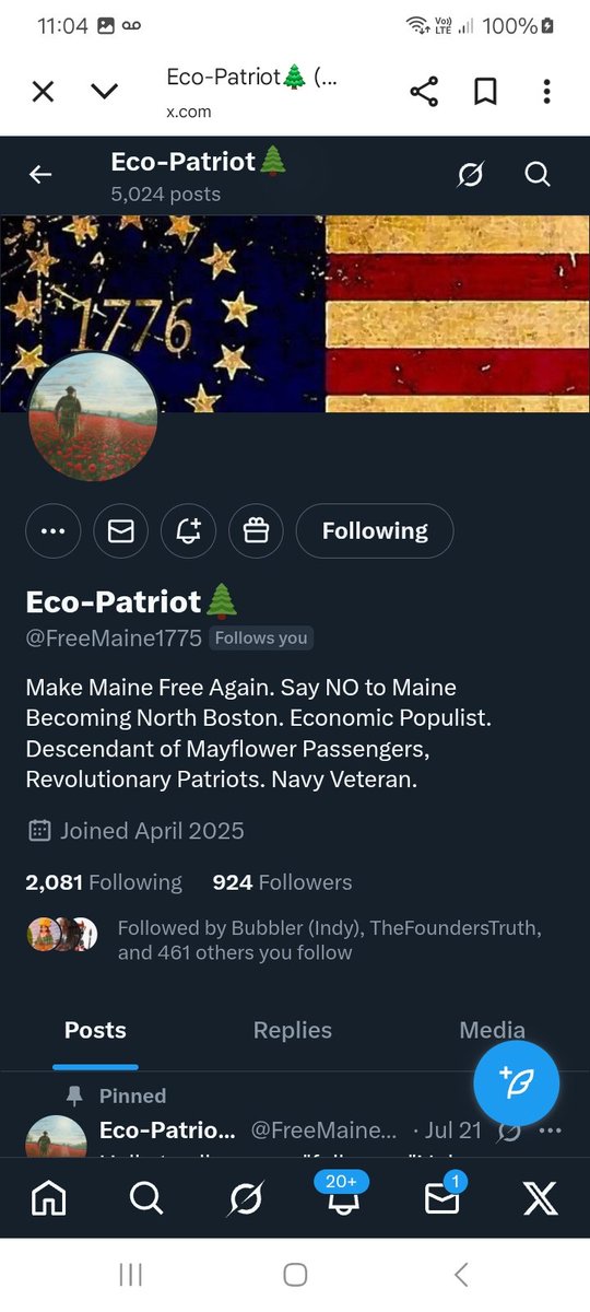 KJW (@hawkesbay69) on Twitter photo Can support this Navy veteran please give <a href="/FreeMaine1775/">Eco-Patriot๐ฒ</a> a follow, repost ๐ช๐ซถ๐๐ฅ๐ฏ๐บ๐ธ๐ซก Can support this Navy veteran please give <a href="/FreeMaine1775/">Eco-Patriot๐ฒ</a> a follow, repost ๐ช๐ซถ๐๐ฅ๐ฏ๐บ๐ธ๐ซก