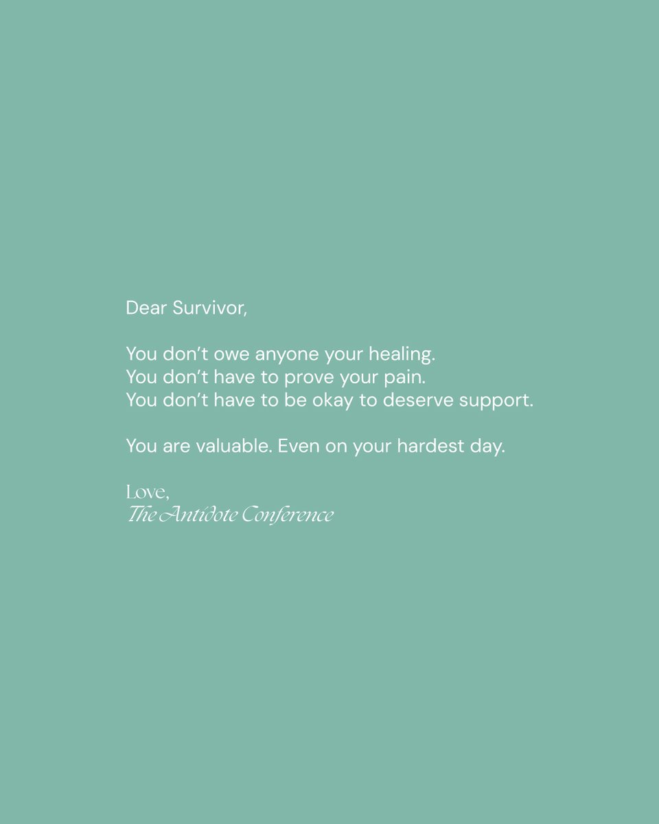 TheAntidoteNow's tweet photo. Sometimes we all need someone to say it straight: you’re not broken, and you never were. 

Survival isn’t about strength—it’s about persistence. It’s about breath. And it’s about being allowed to exist in your own timeline.

 https://t.co/vr0H4noWoR https://t.co/EkdcMhGYtK
