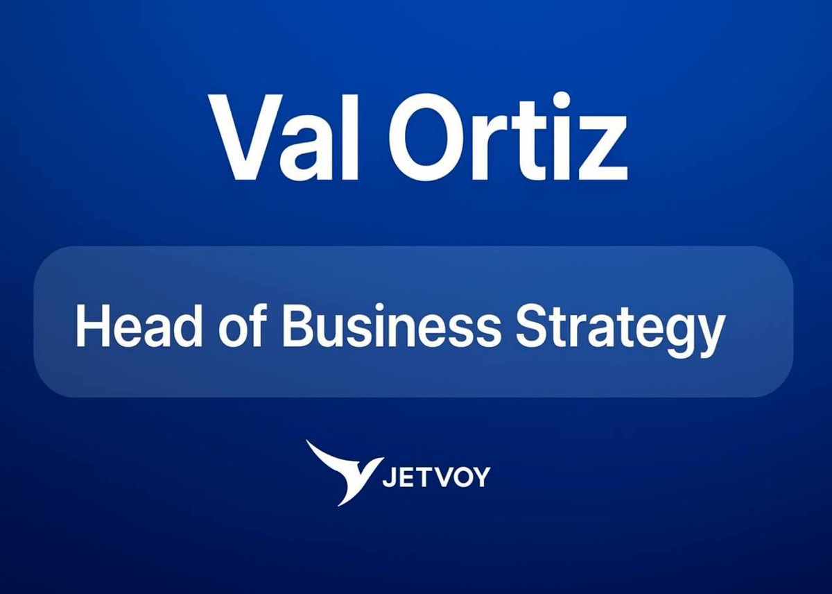 JetvoyToken's tweet image. 🚀 Leadership Update at Jetvoy
We’re excited to announce the promotion of Val Ortiz to Head of Business Strategy! 🎉
Since joining Jetvoy, Val Ortiz has been a driving force behind our growth—translating bold ideas into clear, actionable strategies that move us forward. Her…