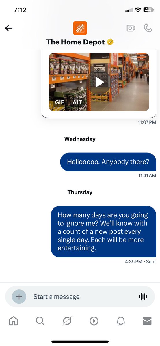 DannoActon's tweet image. Shame on @HDCares @HomeDepot @myorangeapron for ignoring request for help a week ago. NOT A SINGLE REPLY TO POST or even a DM.