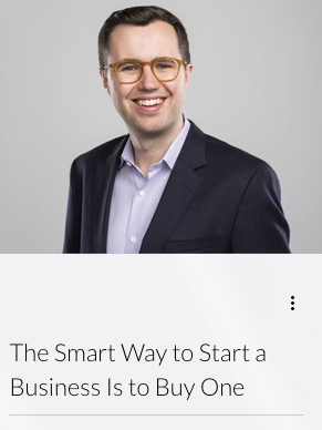 Buying a business might be smarter than starting one.

My new Unsure Entrepreneur blog on how young Canadians are using entrepreneurship through acquisition to take over existing businesses.

#buyingabusiness #startup #smallbusiness #ventureforcanada <a href="/CFIB/">Dan Kelly</a> <a href="/BDC_Capital/">BDC Capital</a>