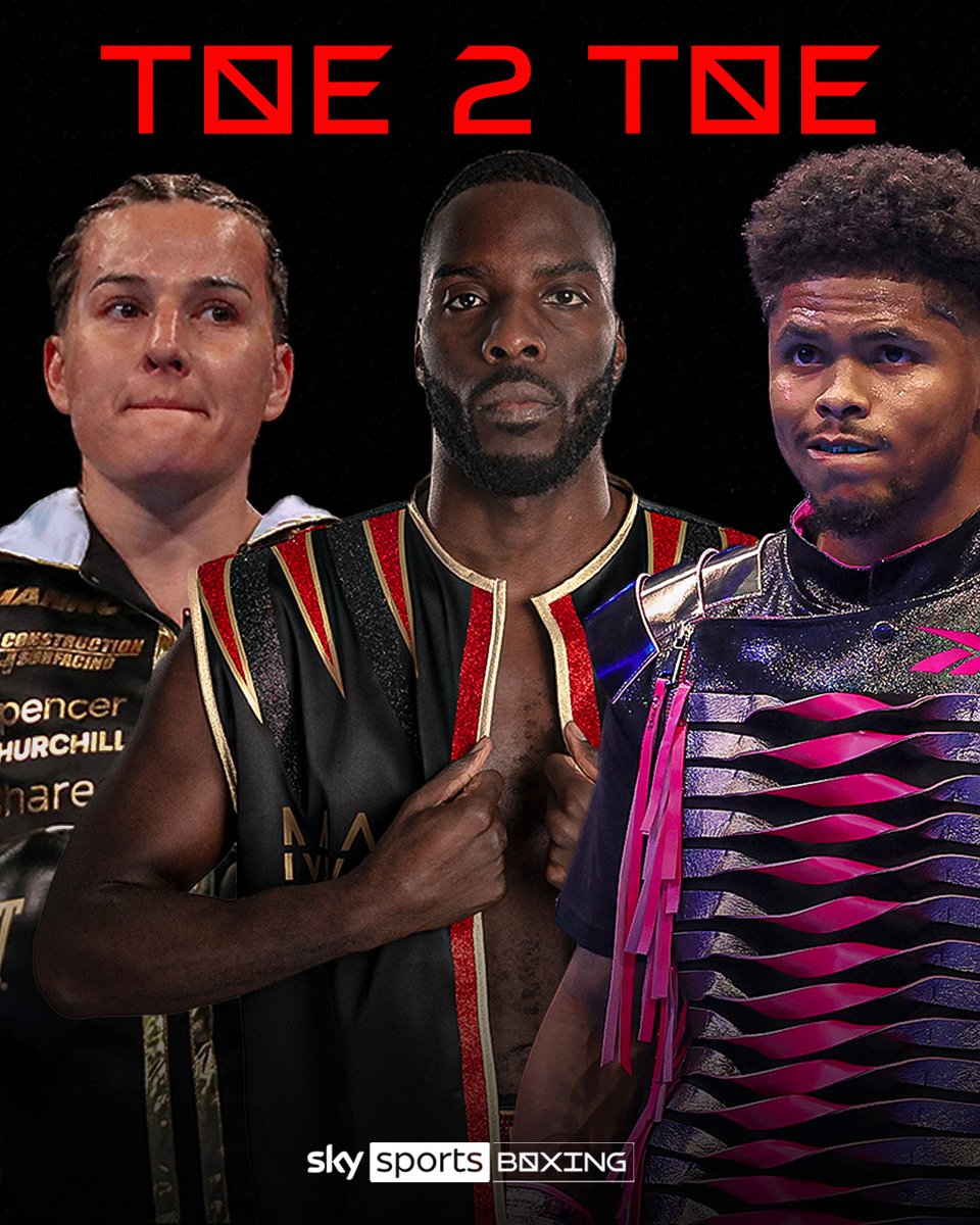 SkySportsBoxing's tweet image. A star-studded Toe2Toe lineup ✨
Chantelle Cameron, Lawrence Okolie, and Shakur Stevenson will all be live on Sky Sports News from 2:30pm 📺