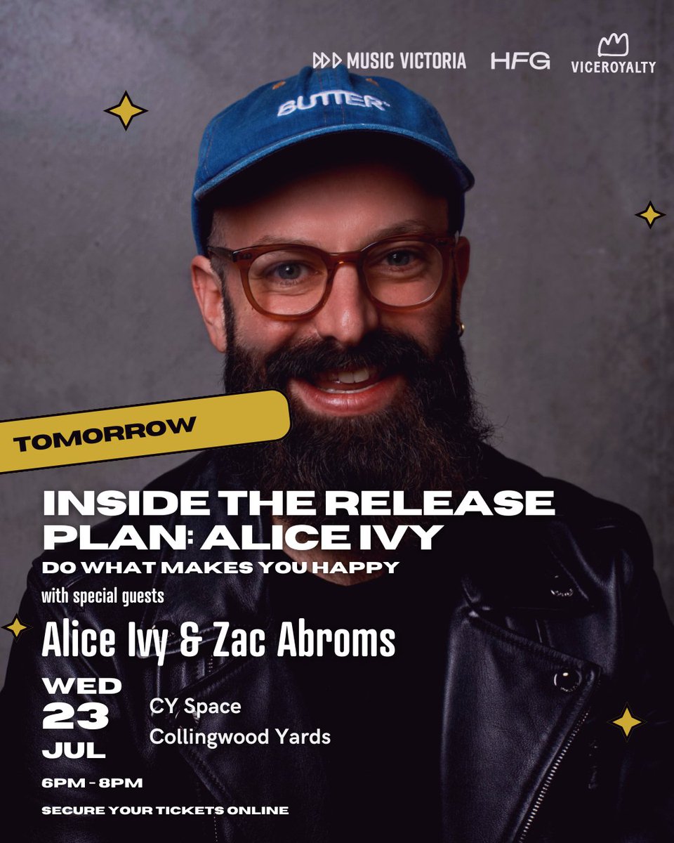 Music Victoria (@musicvictoria) on Twitter photo Join ARIA-nominated artist, songwriter, and producer <a href="/aliceivymusic/">Alice Ivy</a> and her manager Zac Abroms <a href="/viceroyalty/">viceroyalty</a> for an in-depth conversation with Huw Nolan (<a href="/havegoodmanners/">goodmannersmusic</a>, Here For Good ) around the strategy behind her third record.
š Get your tickets:Ā tickets.oztix.com.au/outlet/event/d⦠Join ARIA-nominated artist, songwriter, and producer <a href="/aliceivymusic/">Alice Ivy</a> and her manager Zac Abroms <a href="/viceroyalty/">viceroyalty</a> for an in-depth conversation with Huw Nolan (<a href="/havegoodmanners/">goodmannersmusic</a>, Here For Good ) around the strategy behind her third record.
š Get your tickets:Ā tickets.oztix.com.au/outlet/event/dā¦