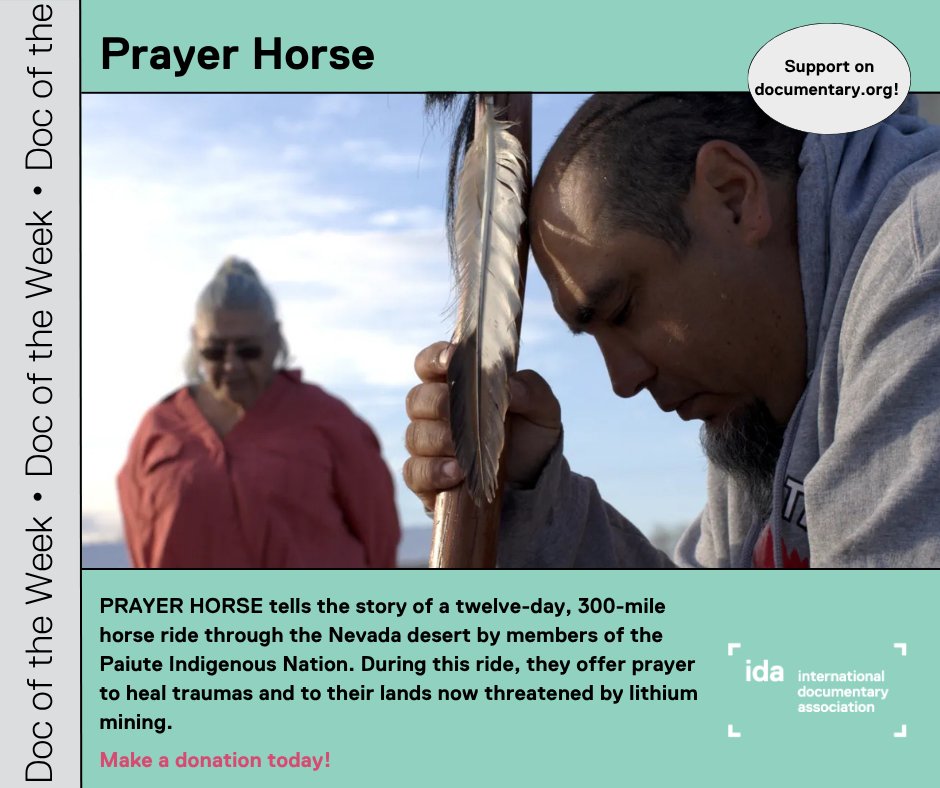 IDAorg's tweet image. This week's #DocOfTheWeek is 'Prayer Horse' by co-directors Tom Laffay and Josh Dini, and producer Juan Devis.
Learn more about the project and show support at documentary.org/project/prayer…