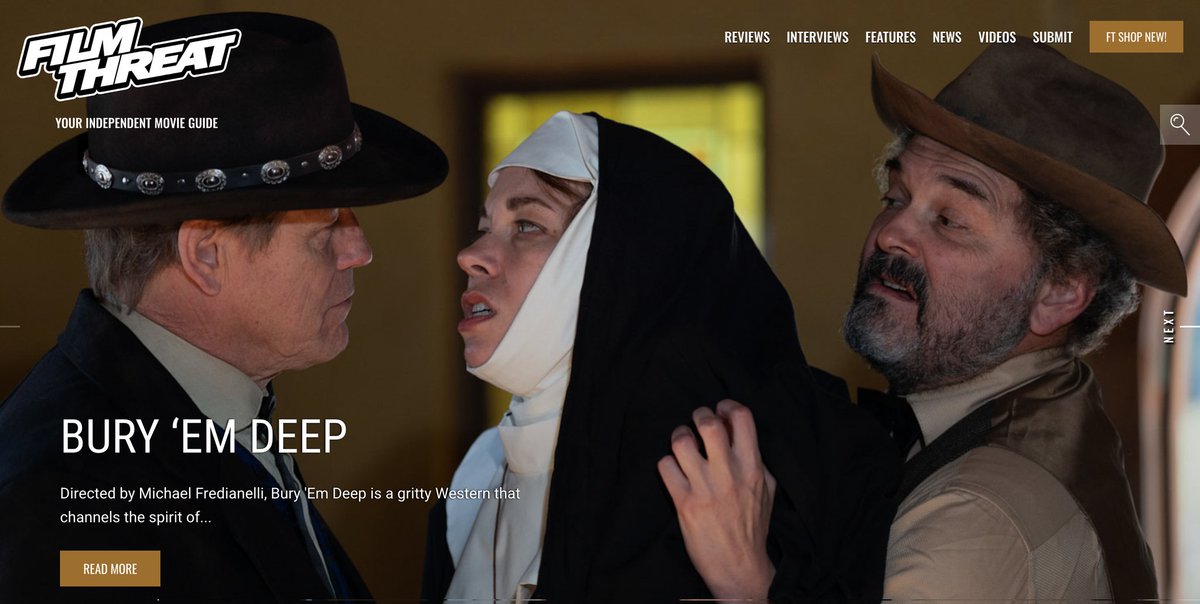 FilmThreat's tweet image. "The graveyard… holds the fortune he hoped never to touch again." Alan Ng enters the lawless territory of Bury 'Em Deep.
filmthreat.com/reviews/bury-e… #SupportIndieFilm #BuryEmDeep #Western #Action