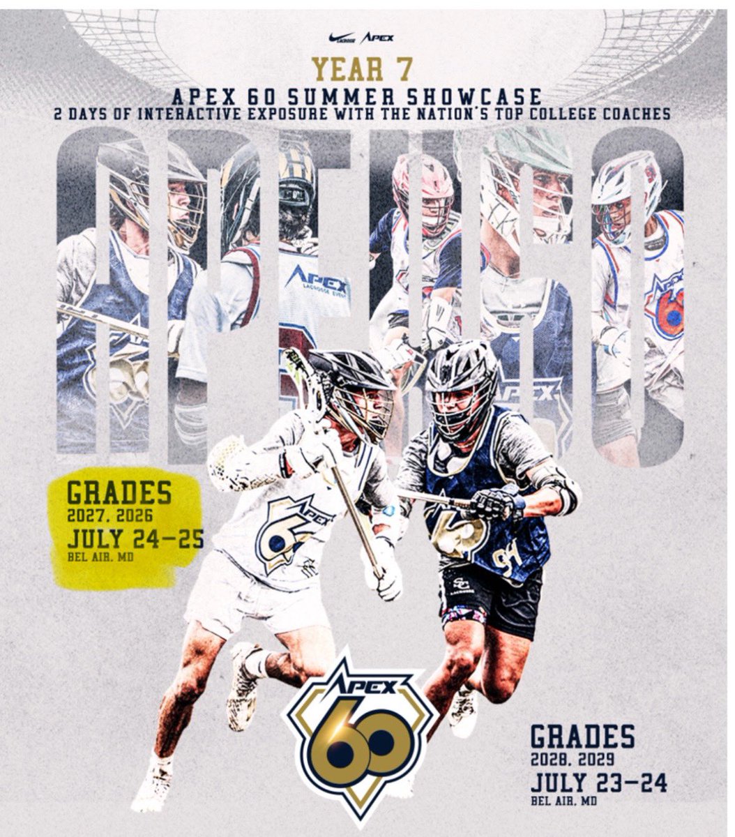 NeikoHenninge's tweet image. Let’s get it!! 💪🔥
Excited to compete at the Apex 60 Summer Finale Showcase to battle with the best and learn from top college coaches 🥍… 2 days. Big stage. No excuses. Time to make it count.
@ApexLaxEvents @Hoban_lacrosse @SpidersRecruits @Spiders_LC @Carlin_Isles…