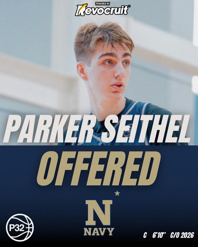 Revocruit (@revocruit) on Twitter photo Class of 2026 6’10” center Parker Seithel of Gateway Knights has earned an offer from Navy following his play at the P32 League Championship Event in Memphis. 
A high-upside big with skill, size, and feel—Seithel continues to gain attention from college programs. Class of 2026 6’10” center Parker Seithel of Gateway Knights has earned an offer from Navy following his play at the P32 League Championship Event in Memphis. 
A high-upside big with skill, size, and feel—Seithel continues to gain attention from college programs.
