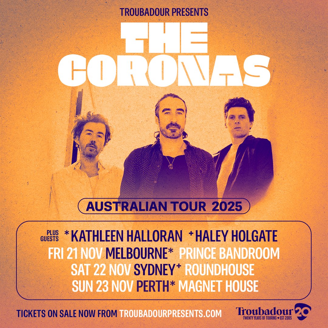 TheCoronas's tweet image. See ya all in Australia this November!!
🎫 ⬇️
troubadourpresents.com/events/the-cor…