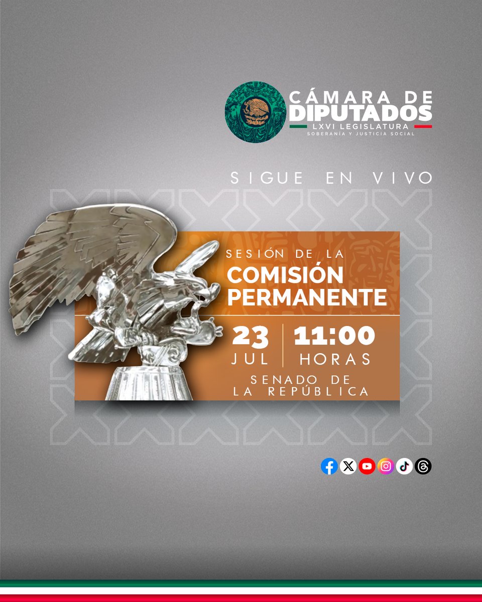 Mx_Diputados's tweet image. 📹 ¡Sigue la transmisión en vivo de la Sesión de la #ComisiónPermanente ‼️!
🗓️ Miércoles 23 de julio a las⌚11:00 horas, a través de nuestras redes sociales 🤳👩💻.
🧏🏻¡No te pierdas del quehacer legislativo!
