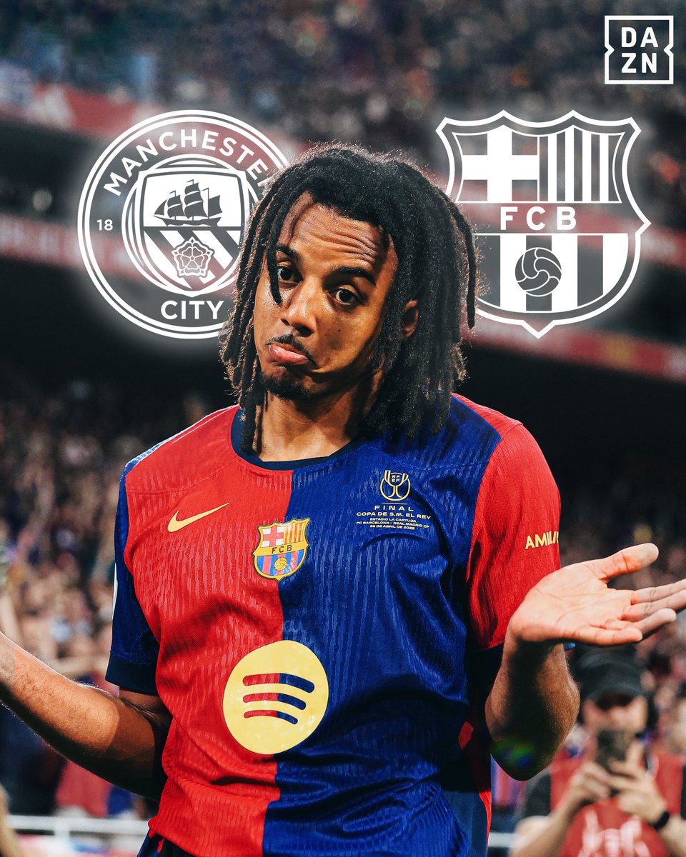 DAZNFootball's tweet image. Reports suggest Manchester City have made enquiries about signing Jules Koundé, whilst FC Barcelona are hopeful he’ll sign a new contract👀