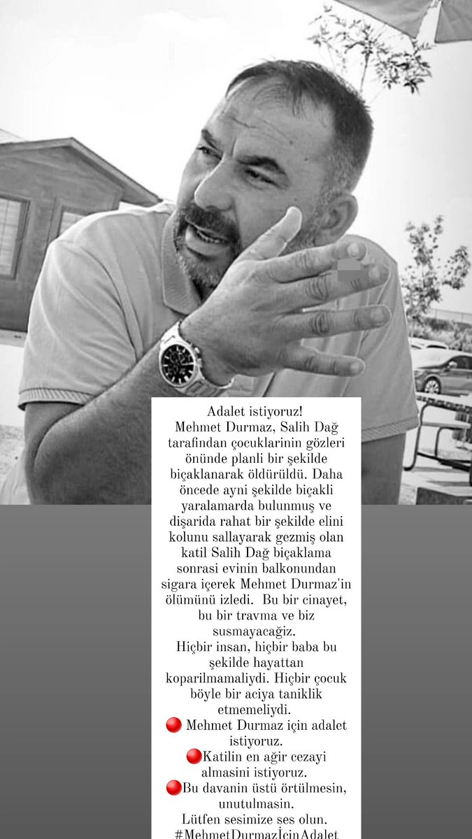 symdrmz06's tweet photo. #YılmazTunç
#SedatPeker
#AdaletBakanlığı 
#MehmetDurmazİçinAdalet
#KatilSalihDağ
#ÇocuklarınınGözleriÖnünde https://t.co/uWTFRAJqW0