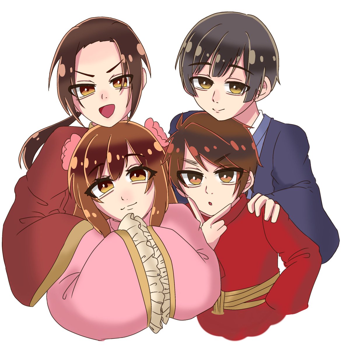kyu_chan_ten's tweet image. あじゃ

この夏おそらく私はあと数回あじゃの面々
を描くであろう、、、。
4人構図迷い中