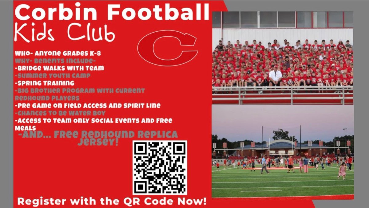 RedhoundFball's tweet image. 🏈 Inaugural Redhound Football Kids Club
🐾 Be apart of the First Redhound Football Kids Club.
🏈Elevate your Redhound game day with our brand-new Kids Club - the ultimate family-friendly football experience designed to create lasting memories for the youngest fans.
Use the…