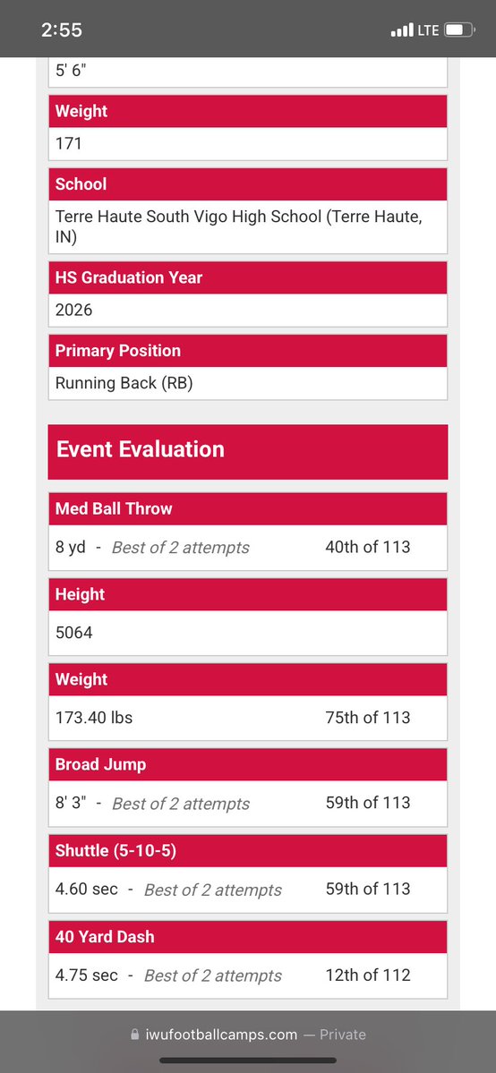 TyisaacCorbin's tweet image. Thank you @IndWesleyan_FB and the rest of the staff for hosting a great camp. Enjoyed getting to work with @CoachKeaveney , truly a great camp and atmosphere. And adding some new best times and measure for my 40 time, 5-10-5, and broad jump.