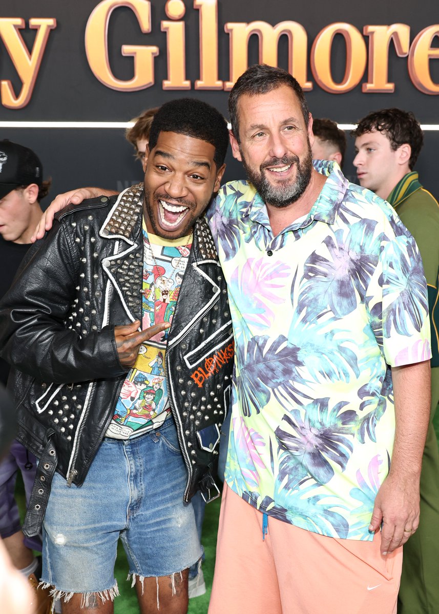 netflix's tweet image. Framing this photo of Kid Cudi and Adam Sandler at the Happy Gilmore 2 premiere.
📸: Getty