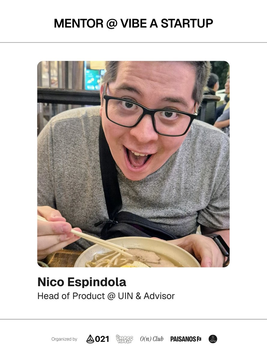 vibeastartup's tweet image. MENTOR @nicoproducto
Former Head of Product at @Num_Finance, now leading Product at UIN, if you need to know how to build great products, he's your guy.