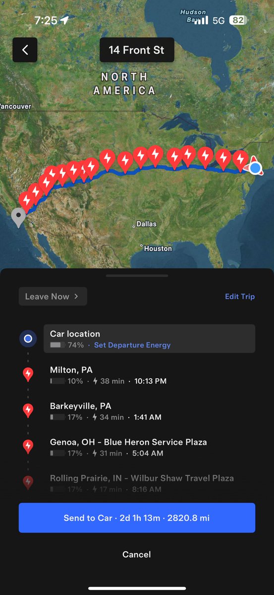SDembraski's tweet image. Welp. I’m on a road trip out east but may need to head west to New Hollywood Tesla Diner after only 2,900 miles 🤣