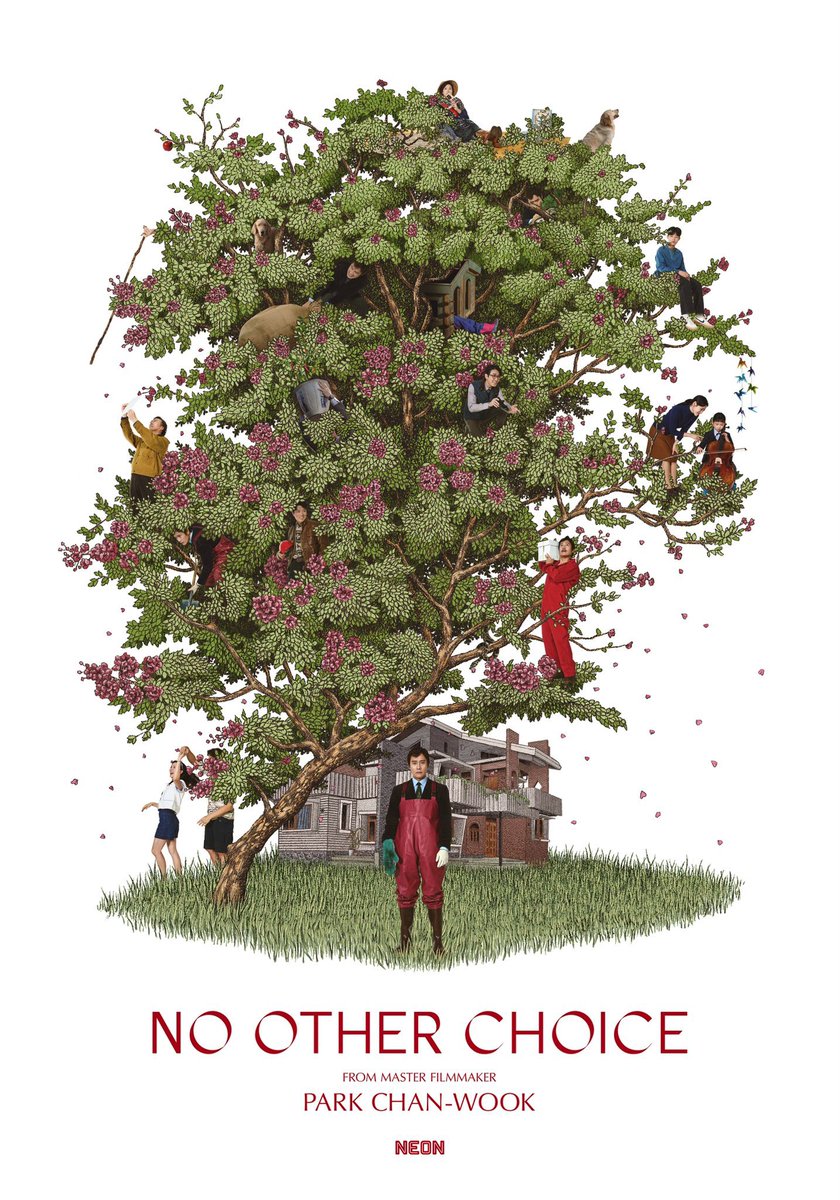 screenscaps's tweet image. Achei incrível o poster de “No Other Choice”, próximo filme de Park Chan-wook.