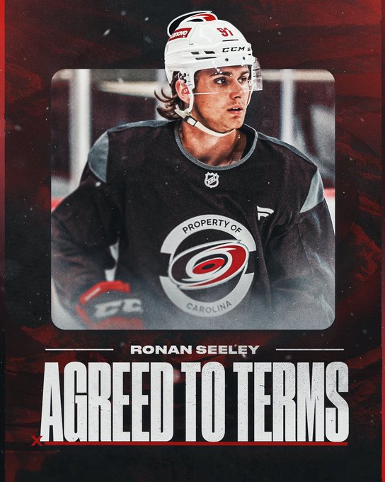 Graphic announcing Ronan Seeley has agreed to terms 