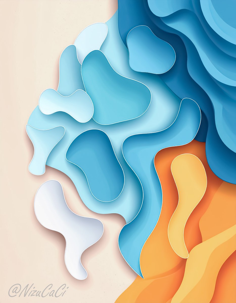 NizuCaCi's tweet image. Layers of summer—waves of color, flowing and free.
A dance of shapes, like sunlight on water.

色とカタチが重なり、夏の気配を描き出す。

#abstractart #summercolors #paperdesign #cutoutart #3Dart #NizuCaCi