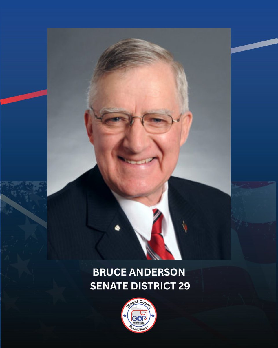 GopWright's tweet image. The Wright County Republicans are sad to acknowledge the passing of Senator Bruce Anderson. He's been serving the voters of Wright County in the State Legislature since 1994. His hard work and dedication is what made our Party what it is today and we offer our deepest condolences…