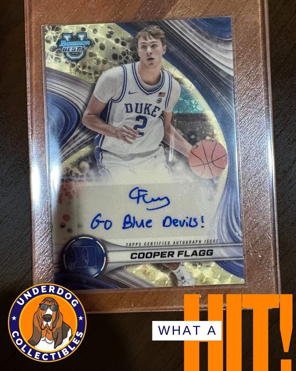 Underdog Collectibles (@udogcollect) on Twitter photo "I came in and bought 4 boxes of Bowman's Best Basketball looking for a Cooper Flagg...HIT!"
What an absolute bomb of a hit! Cooper Flagg 1/1 Superfractor with inscription! Congratulations Underdog Matthew!
<a href="/Topps/">Topps</a> <a href="/FanaticsCollect/">Fanatics Collect</a> <a href="/Cooper_Flagg/">Cooper Flagg</a>
#supportyourLCS "I came in and bought 4 boxes of Bowman's Best Basketball looking for a Cooper Flagg...HIT!"
What an absolute bomb of a hit! Cooper Flagg 1/1 Superfractor with inscription! Congratulations Underdog Matthew!
<a href="/Topps/">Topps</a> <a href="/FanaticsCollect/">Fanatics Collect</a> <a href="/Cooper_Flagg/">Cooper Flagg</a>
#supportyourLCS
