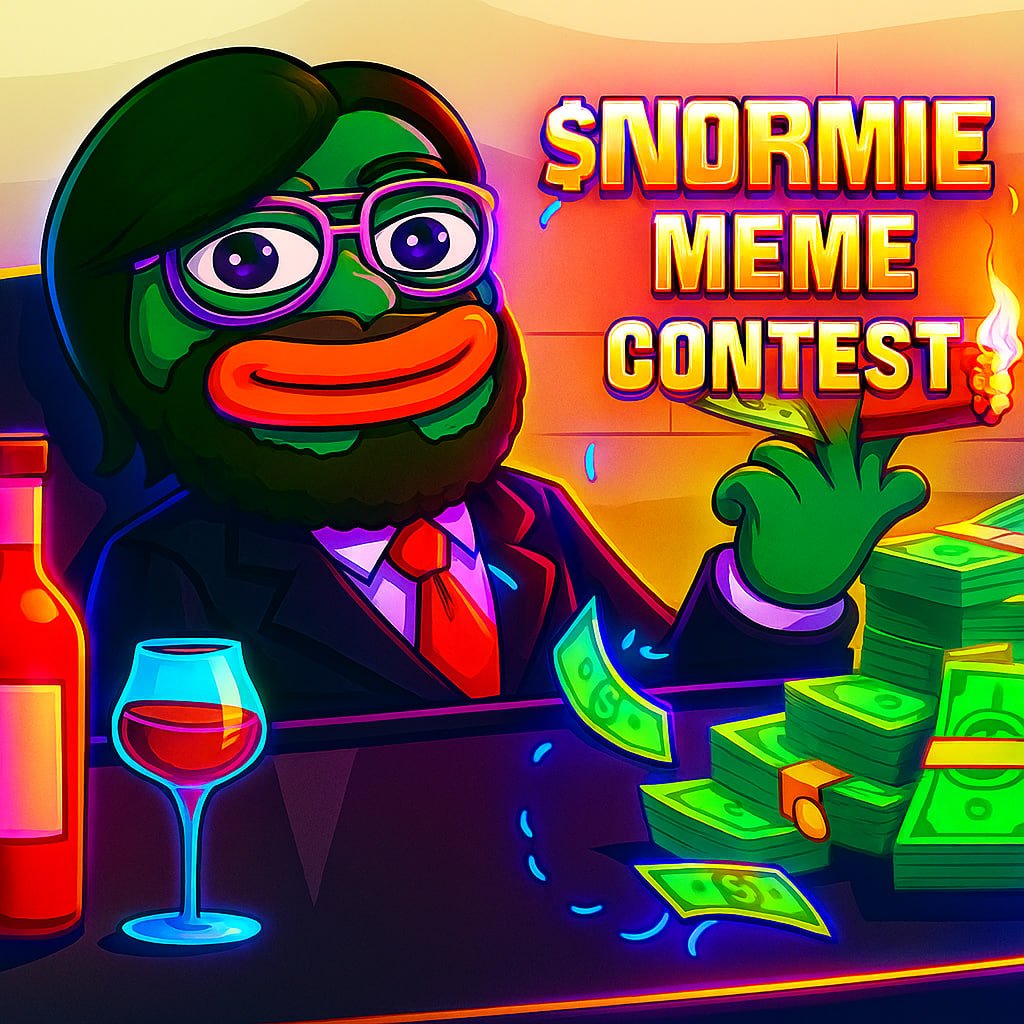 Normie CTO (@normiecoineth) on Twitter photo $NORMIE MEME CONTEST IS LIVE!
Bring the laughs & win ETH or $NORMIE 💸
🗓 Contest ends: July 25 at 7:00 PM UTC
🏆 Prizes:
🥇 1st – $100
🥈 2nd – $70
🥉 3rd – $35
HOW TO ENTER 👇
1️⃣ Follow <a href="/normiecoineth/">Normie CTO</a>
2️⃣ Tag 3 friends
3️⃣ Repost this tweet
4️⃣ Drop your meme in the comments $NORMIE MEME CONTEST IS LIVE!
Bring the laughs & win ETH or $NORMIE 💸
🗓 Contest ends: July 25 at 7:00 PM UTC
🏆 Prizes:
🥇 1st – $100
🥈 2nd – $70
🥉 3rd – $35
HOW TO ENTER 👇
1️⃣ Follow <a href="/normiecoineth/">Normie CTO</a>
2️⃣ Tag 3 friends
3️⃣ Repost this tweet
4️⃣ Drop your meme in the comments