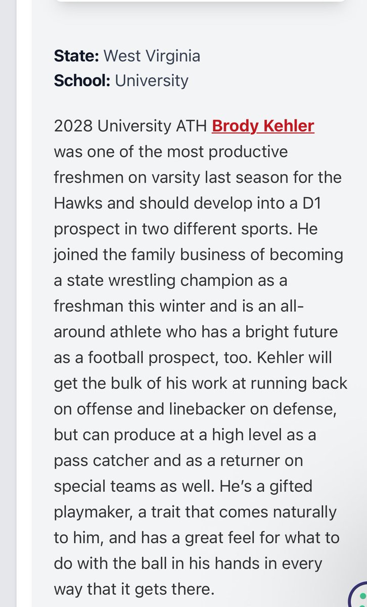 Brody_k5's tweet image. Thanks to @PrepRedzoneWV for ranking me #3 overall in the state of WV, work to be done this season @Coach_Lawless @CoachWoodmanMSU @noel_devine7 @_CallMeCoachK_ @CoachLPorter @CoachSnyderUHS @PrepRedzoneWV @CoachRod_McD