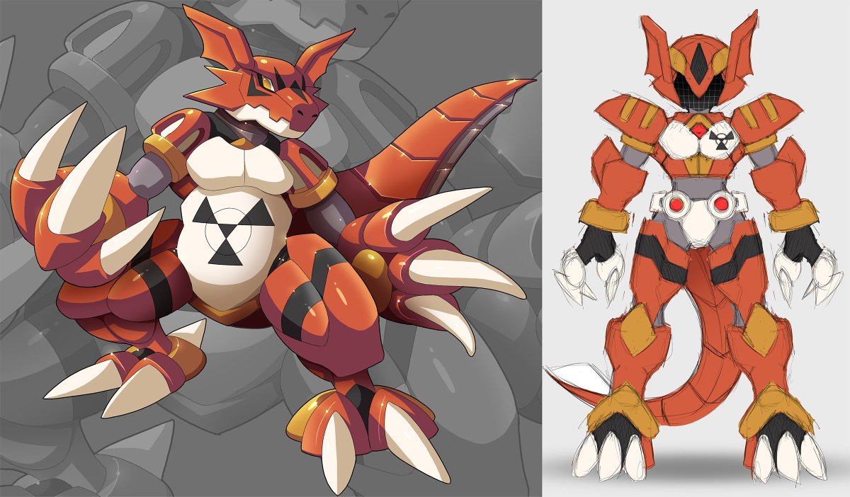 MegamanUMX's tweet image. Guilmon in Zero/ZX Universe + Biometal Model Design. #Megaman #ZeroZX #Digimon
Commission for RickyDemont
