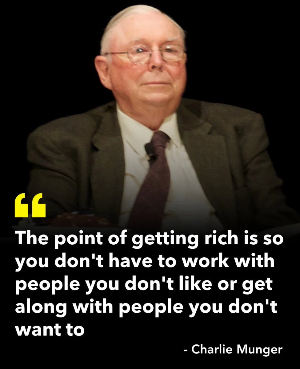 The_One1001's tweet image. It’s crazy to me, how so many people want to be wealthy to simply purchase items…
They don’t want the financial liberation to make a meaningful difference, only self indulgence…
Munger was clearly on point…
Plenty of wealthy cowards out here