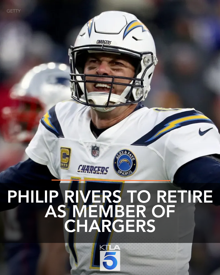 KTLA's tweet image. Chargers legend Philip Rivers announced Monday that he will officially retire as a member of the team he led for 16 seasons. ktla.com/news/philip-ri…