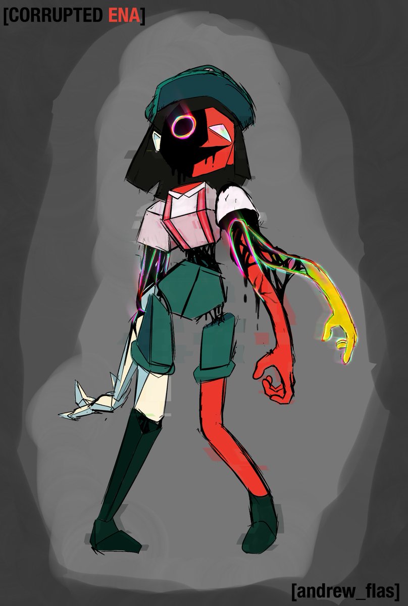 andrew_flas's tweet image. listen, i was bored, and got some ideas for her, and i've only seen Nomie make a corrupted Ena concept
#ENA #enadreambbq
#pibbyapocalypse #pibby