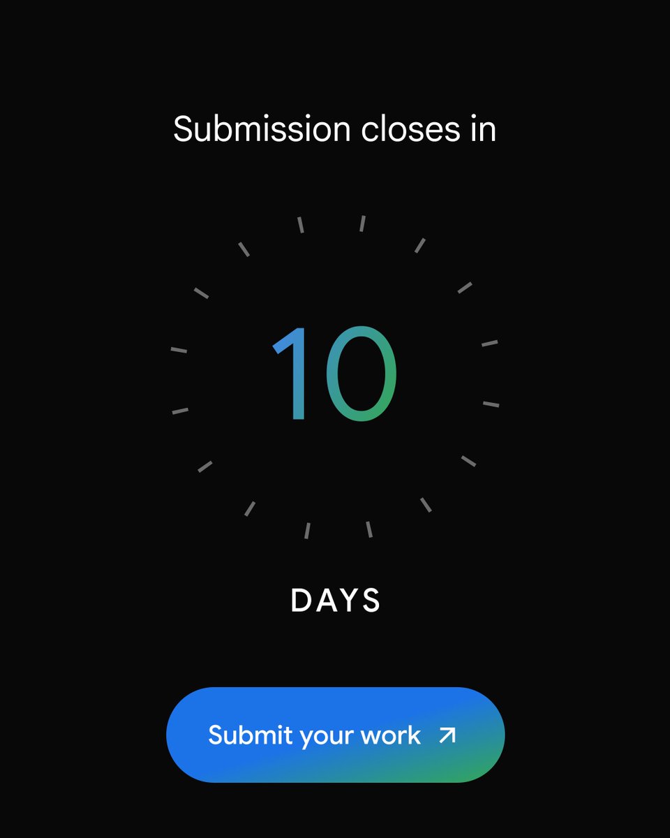 GMapsPlatform's tweet image. ⏲️ Just 10 days left to get your project submitted to the Google Maps Platform Awards!
🏆 Join the excitement now for your chance to win prizes and meet our team → mapsplatform.google.com/awards/