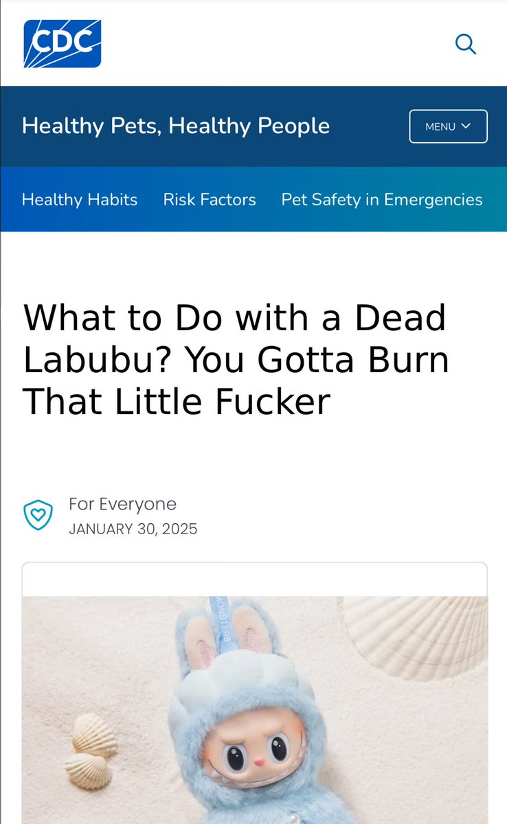 MikeBeauvais's tweet image. I didn’t realize there were CDC guidelines on Labubu ownership.