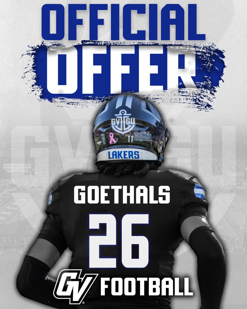 Extremely blessed to recieve an offer from GVSU to play D2 football! Thank you <a href="/CoachLouisGVSU/">Jim Louis</a> and <a href="/CoachWooster/">Scott Wooster</a>!