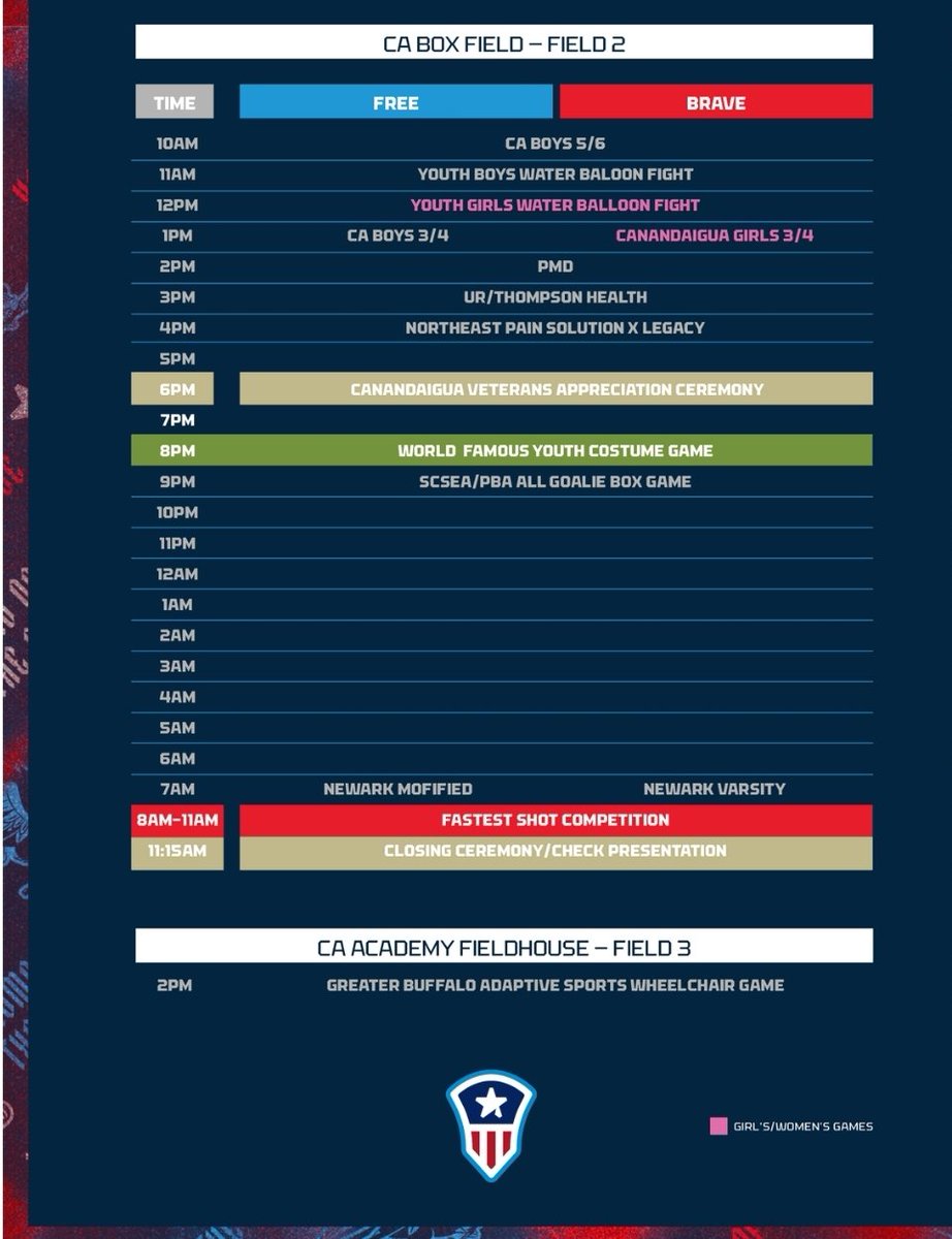 @SFSLacrosseCA (@sfslacrosseca) on Twitter photo Your weekend planning starts now 🥍 🇺🇸 🥍 🇺🇸 <a href="/SFSLacrosse/">Shootout for Soldiers</a>
The BIGGEST, BEST family reunion of the summer!!
What match-up are you most excited to see?? Your weekend planning starts now 🥍 🇺🇸 🥍 🇺🇸 <a href="/SFSLacrosse/">Shootout for Soldiers</a>
The BIGGEST, BEST family reunion of the summer!!
What match-up are you most excited to see??