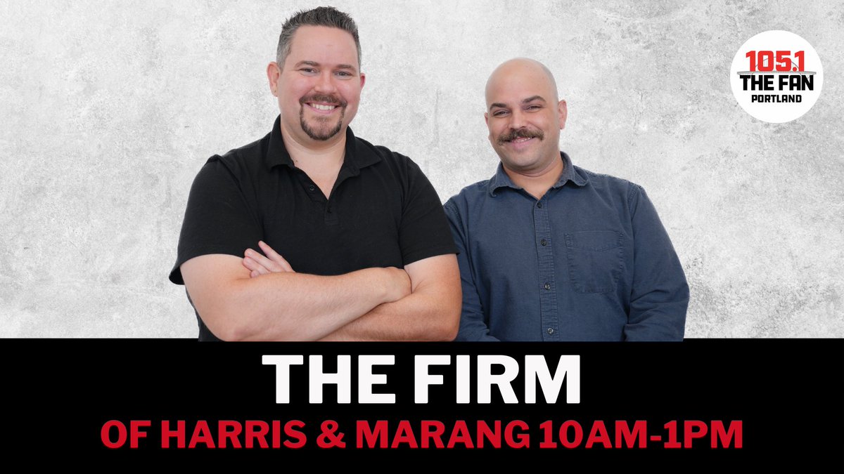 HarrisAndMarang's tweet image. New show, new station, new headshots.
The Firm of Harris & Marang, 10AM-1PM Monday-Friday on @1051TheFan