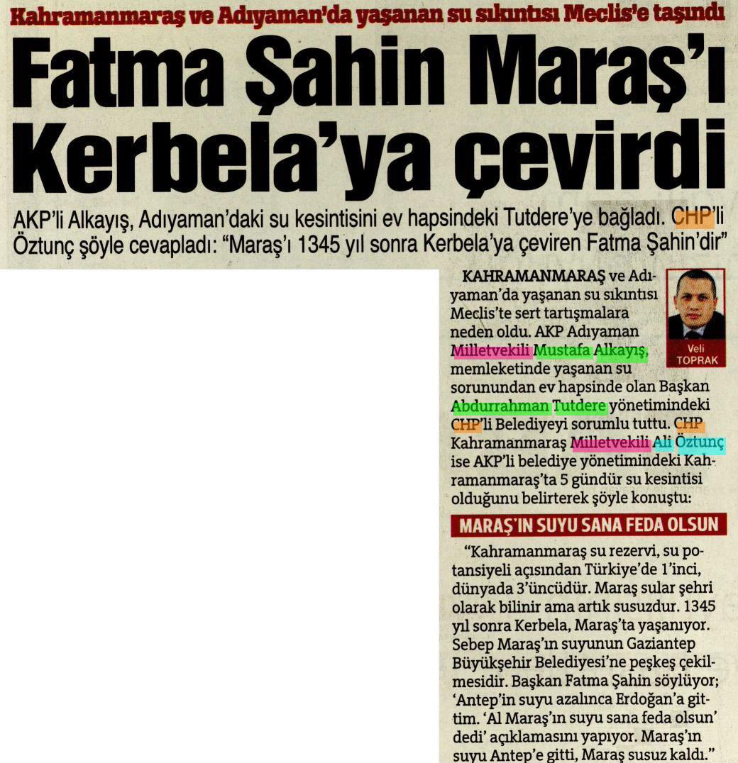 Ali_Oztunc's tweet image. Kahramanmaraş’taki susuzluğa ilişkin TBMM’de yaptığım açıklamamın Sözcü gazetesindeki haberi…