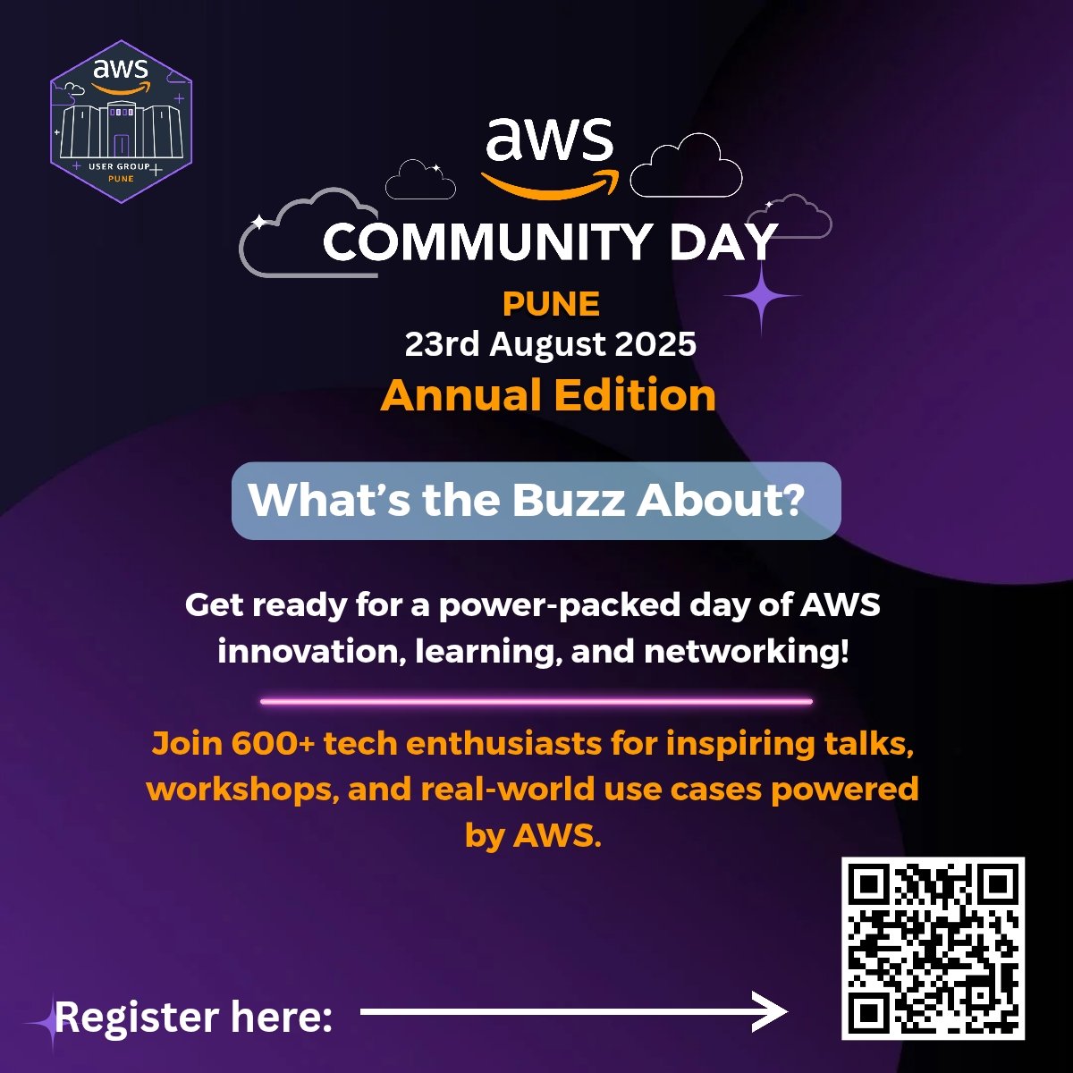 AwsPune's tweet image. All you need to know about AWS Community Day Pune 2025 Annual Edition! 

🔗konfhub.com/acdpune2025

#acdpune25 #awsugpune #awscommunityday #awscloud #techconference #pune #awscommunitybuilders #awsdevelopers #devops #cloud #techpune #sponsorship #opportunity #event #cloud
